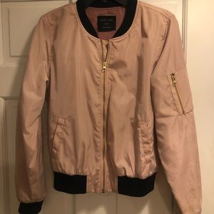 Blush Pink Bomber Jacket - Medium